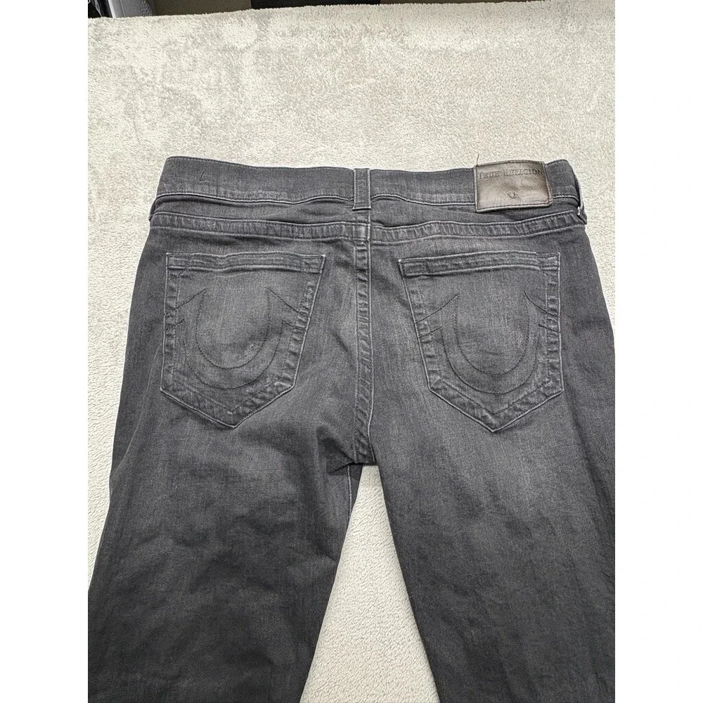 True Religion Rocco Relaxed Skinny Jeans Mens Black Measured 37x33 Distressed‎
